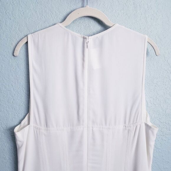 Lewit White Sleeveless Corset Detail Midi Dress - Picture 10 of 10